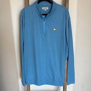 Peter Millar Masters Sky Blue Zip-Up Sweater
